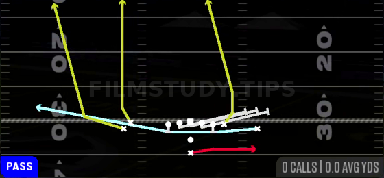 MTN HB Slip Screen — Pass play diagram