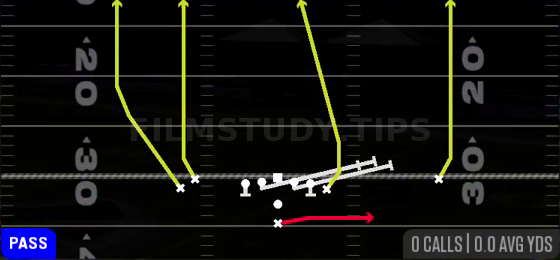 HB Slip Screen — Pass play diagram