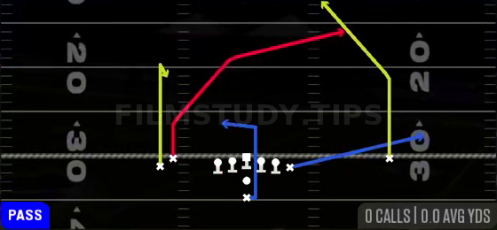 PA Cross — Pass play diagram