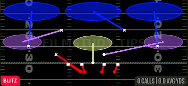 DB Blitz Tex 3 — Blitz play diagram