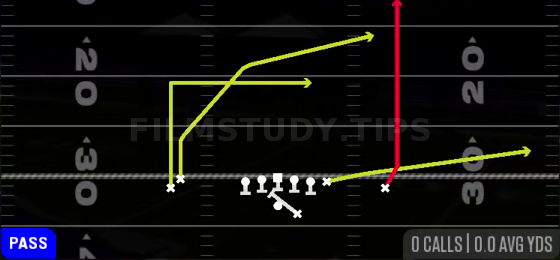 PA Go Slot Cross — Pass play diagram