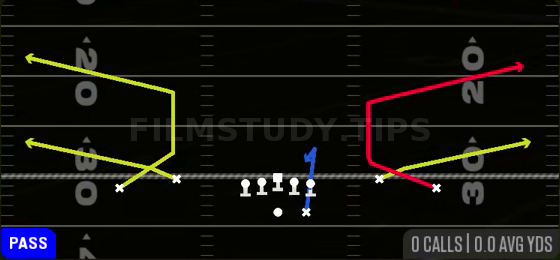 Corner Strike — Pass play diagram