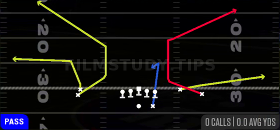 Corner Strike — Pass play diagram
