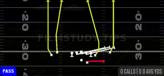 HB Slip Screen — Pass play diagram