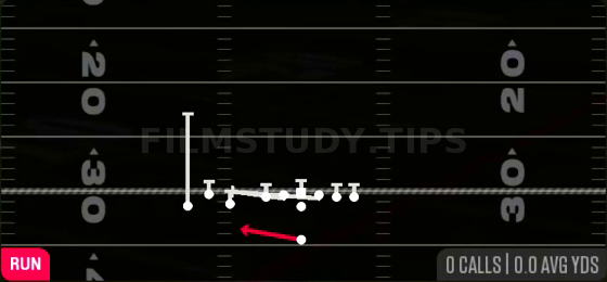 Shift HB Sweep — Run play diagram