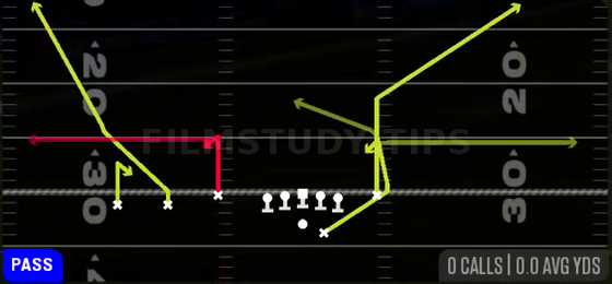 Shock HB Angle — Pass play diagram