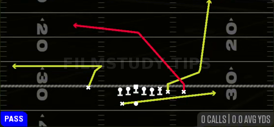 PA Cross — Pass play diagram
