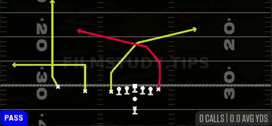 TE Cross — Pass play diagram