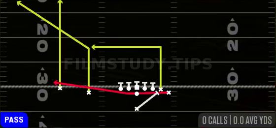 PA Boot Slide — Pass play diagram