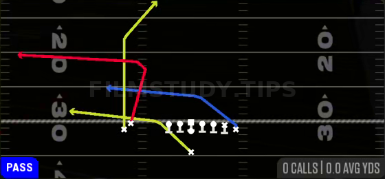PA Fork — Pass play diagram