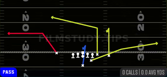 WR Out — Pass play diagram