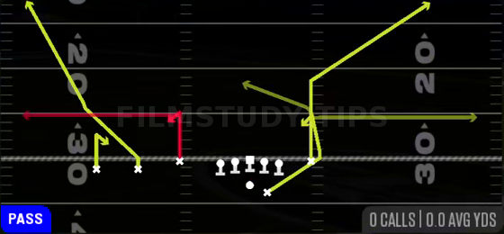 Shock HB Angle — Pass play diagram