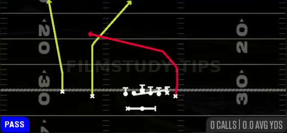 PA Inverted Veer — Pass play diagram