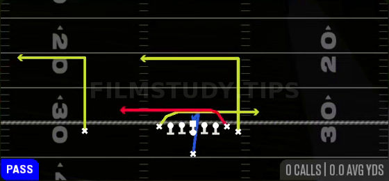 Inside Cross — Pass play diagram