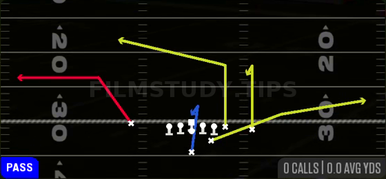 WR Out — Pass play diagram
