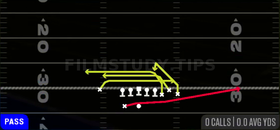 Mesh HB Sneak — Pass play diagram