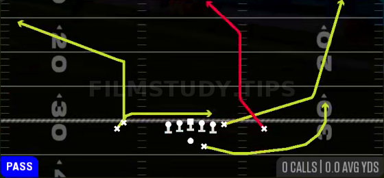 Switch WR Drag — Pass play diagram