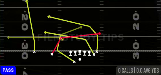 DBL Cross H-Choice — Pass play diagram