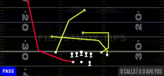 Drive HB Wheel — Pass play diagram