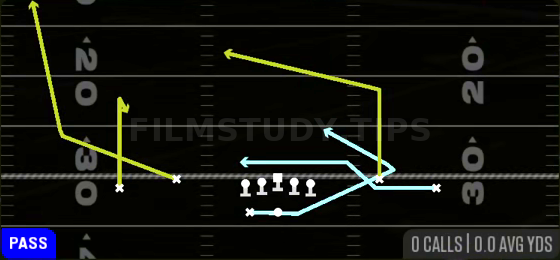 DBL MTN H-Trail — Pass play diagram