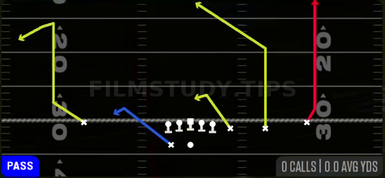 Slot 2 Buc — Pass play diagram