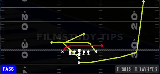 Mesh HB Rail — Pass play diagram