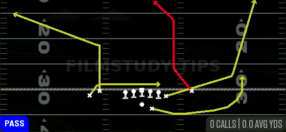 Switch WR Drag — Pass play diagram