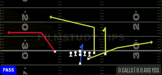 WR Out — Pass play diagram