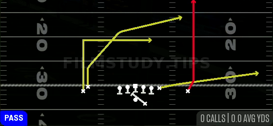 PA Go Slot Cross — Pass play diagram