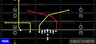 TE Cross — Pass play diagram