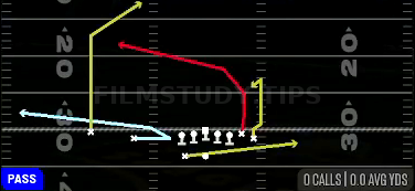 MTN PA Cross — Pass play diagram