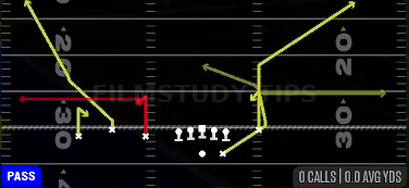 Shock H Option — Pass play diagram