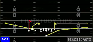 Spacing — Pass play diagram