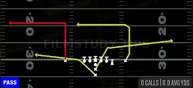 PA X Deep Out — Pass play diagram