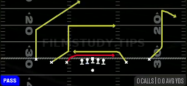 Inside Cross — Pass play diagram
