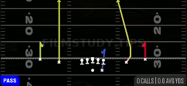 Hitch Seam — Pass play diagram