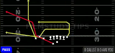 Shallow H-Corner — Pass play diagram