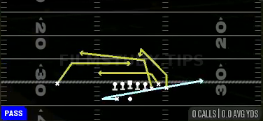 MTN Mesh HB Sneak — Pass play diagram