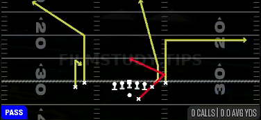 Texas Smash — Pass play diagram