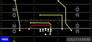 Inside Cross — Pass play diagram