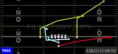 DBL MTN PA Sprint HB Flat — Pass play diagram