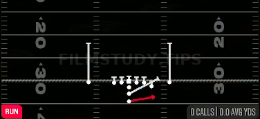 HB Zone Toss — Run play diagram