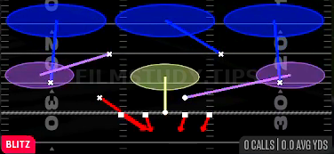 DB Blitz Tex 3 — Blitz play diagram