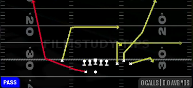 Shock HB Wheel — Pass play diagram