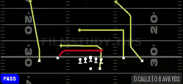 Inside Cross — Pass play diagram