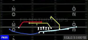 MTN Mesh Spot Sneak — Pass play diagram