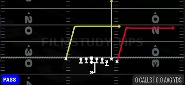 PA Deep Out — Pass play diagram