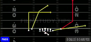 PA Go Slot Cross — Pass play diagram