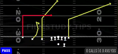 Deep In — Pass play diagram