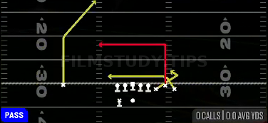 Flanker Drive — Pass play diagram